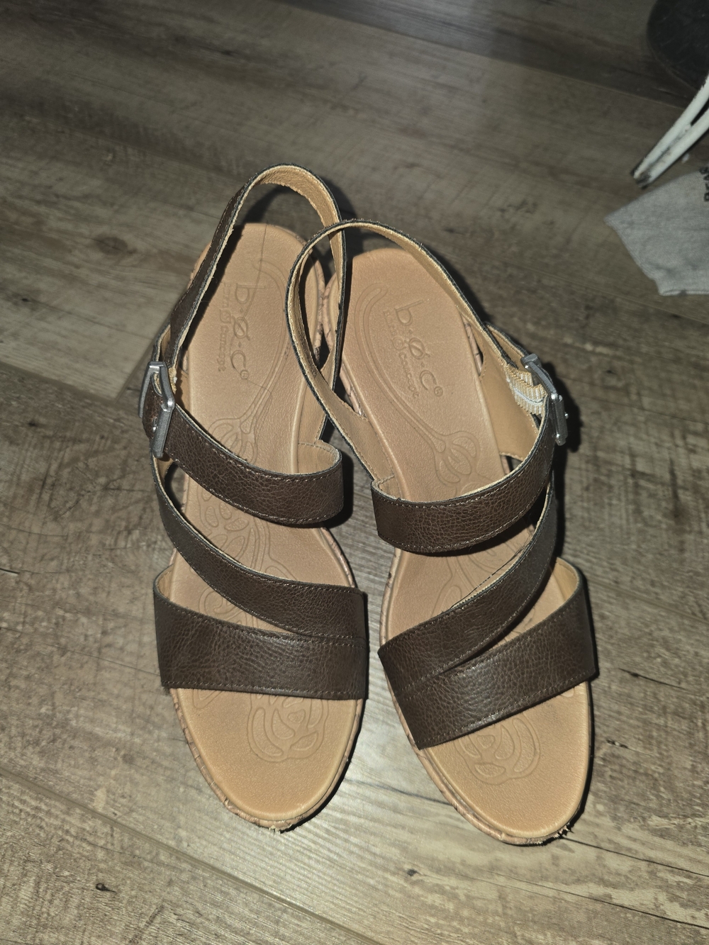 b.o.c. Brown Strappy Slingback Sandals